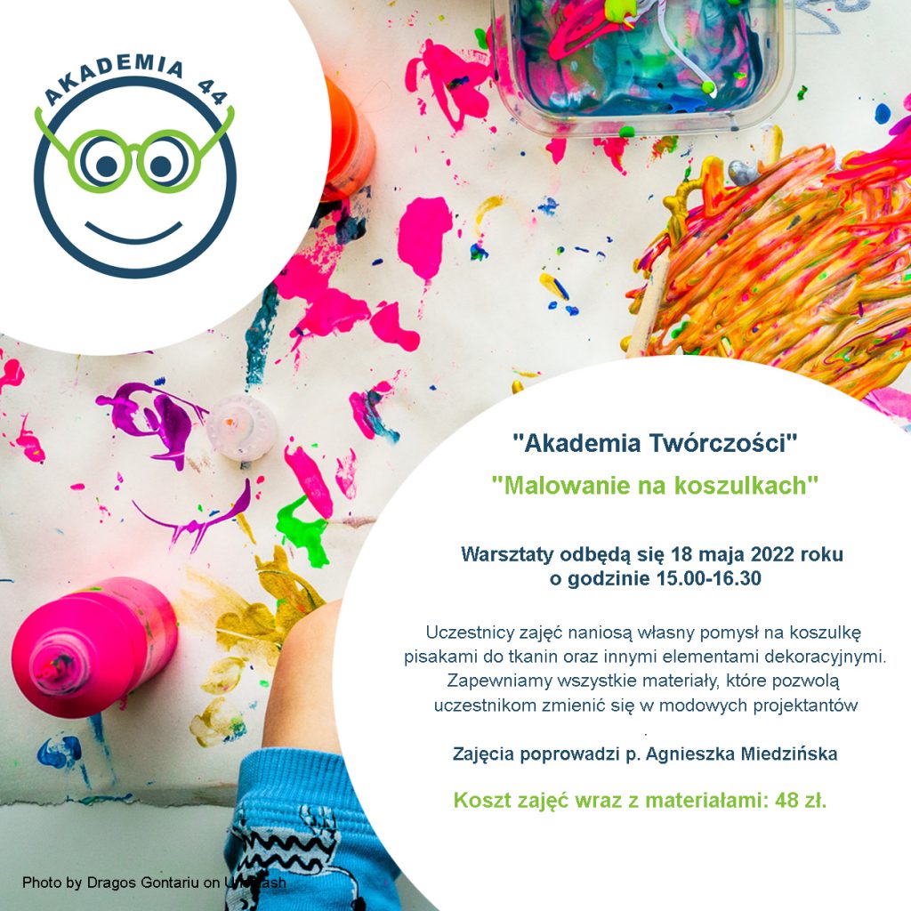 plakat warsztatów - malowanie na koszulkach 