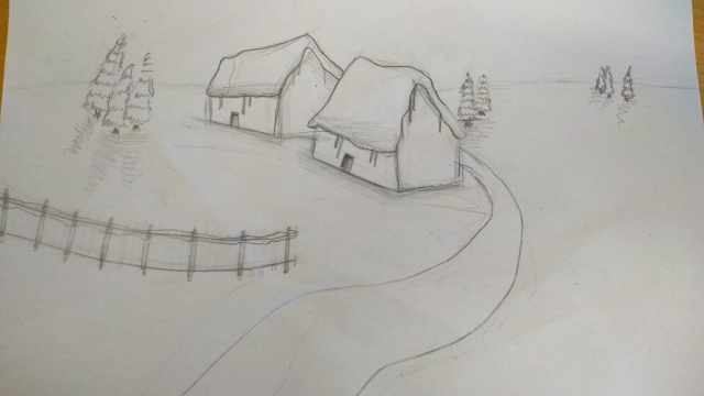 zdjęcie rysunków - zima