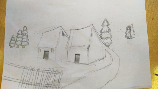 zdjęcie rysunków - zima