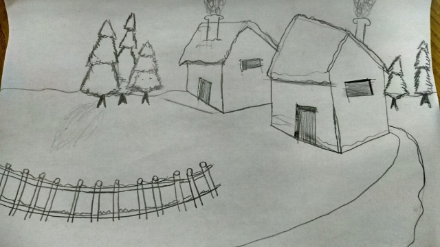 zdjęcie rysunków - zima