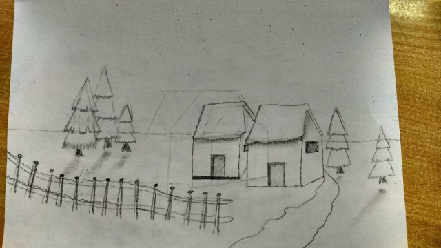 zdjęcie rysunków - zima