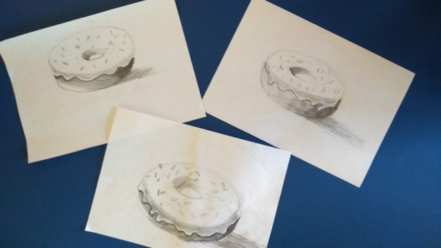 zdjęcie prac - zajęcia z rysunku - pączki ostatkowe