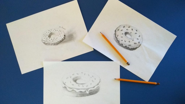 zdjęcie prac - zajęcia z rysunku - pączki ostatkowe