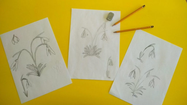 zdjęcie prac - zajęcia rysunku - wiosna