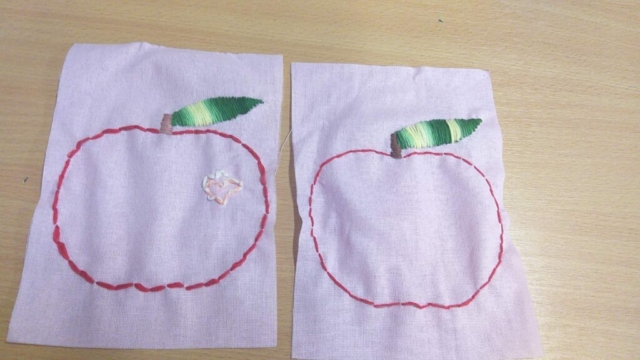 igłą i nitką, nauka ściegu