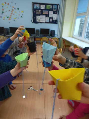 origami, kubek zabawka