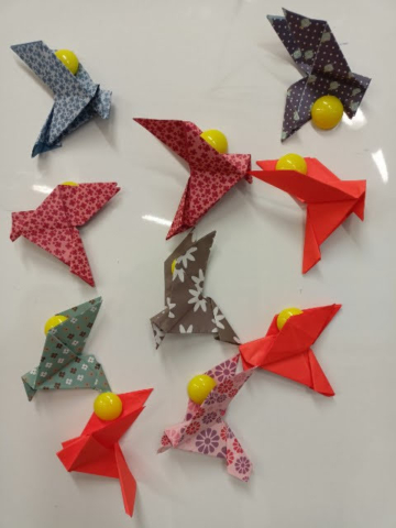 ptaki wykonane w technice origami