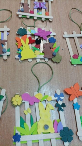 zręczne rączki, wielkanocne prace, płotki