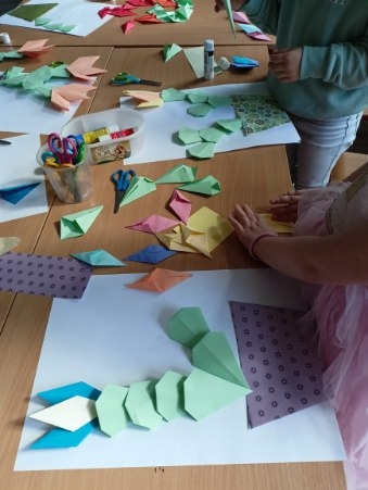 origami, kwitnące kaktusy